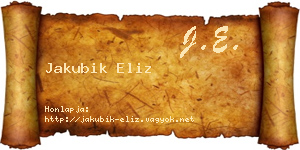 Jakubik Eliz névjegykártya
